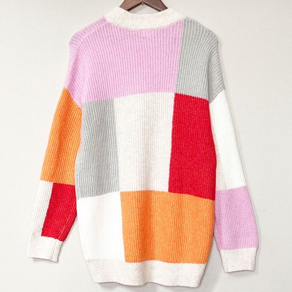 NEW LEGO x Target Colorblock Wool Blend Sweater M Longline Colorful Limited Rare - Picture 15 of 16
